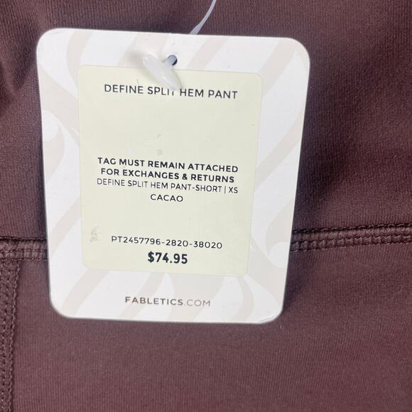 Fabletics Women's X-Small Cacao Polyester Nylon Elastane Define Split Hem Pant - Picture 4 of 14